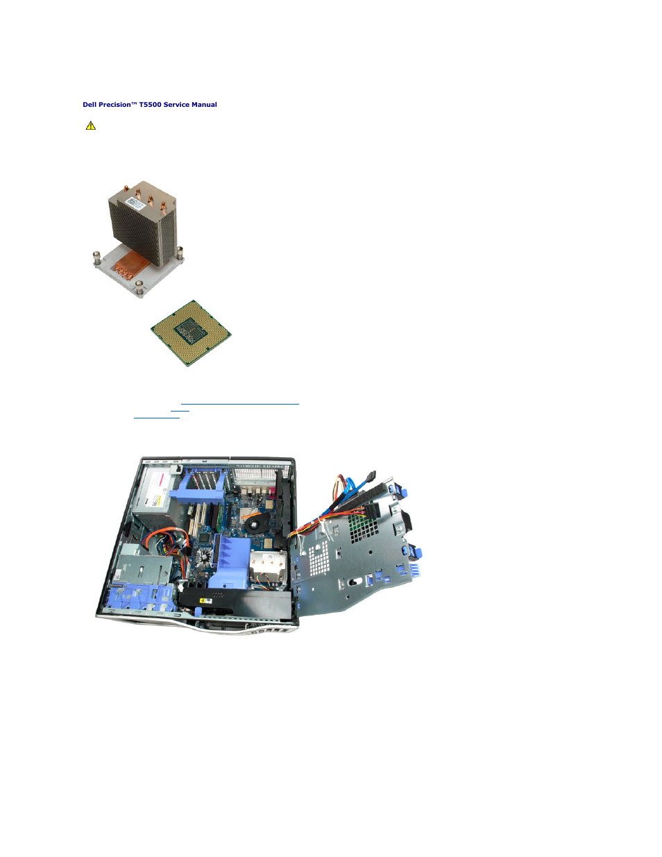 Heat sink and processor, Removing the heat sink and processor | Dell Precision T5500 (Early 2009) User Manual | Page 52 / 80