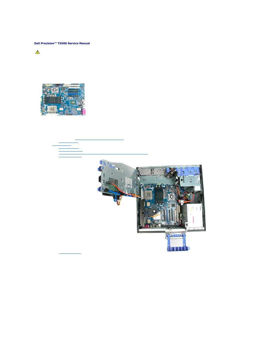 System board, Removing the system board | Dell Precision T5500 (Early 2009) User Manual | Page 69 / 80