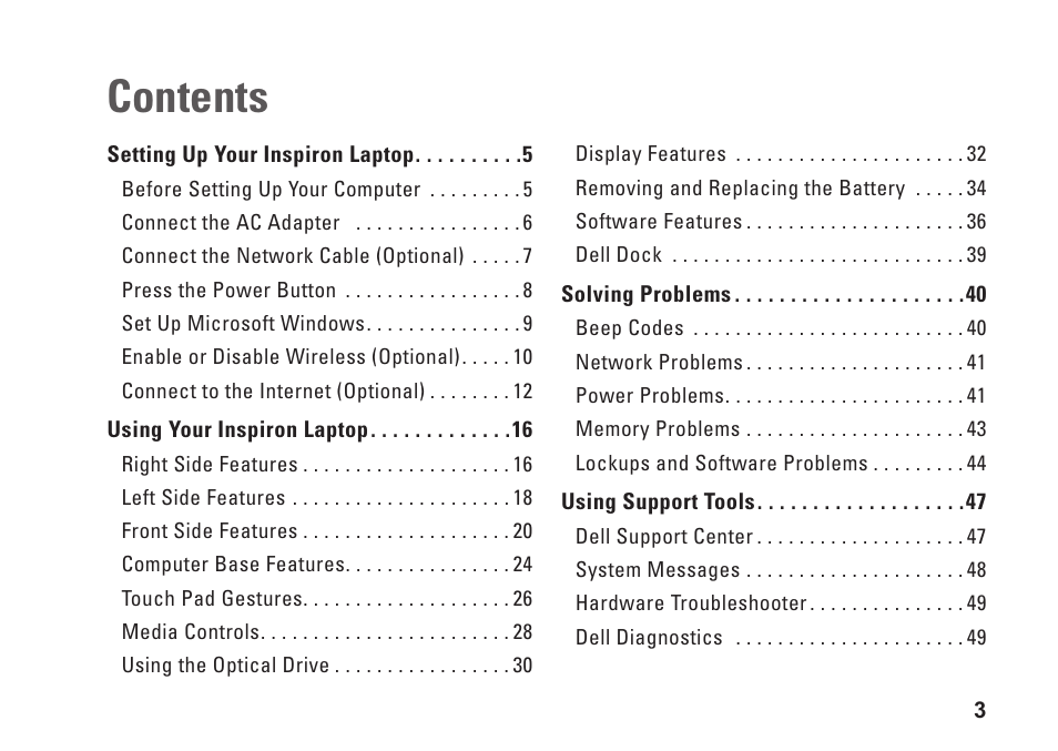 Dell Inspiron 1546 (Late 2009) User Manual | Page 5 / 86