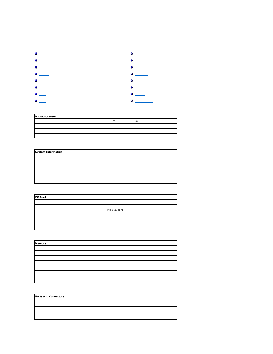 Specifications | Dell Latitude C840 User Manual | Page 111 / 119