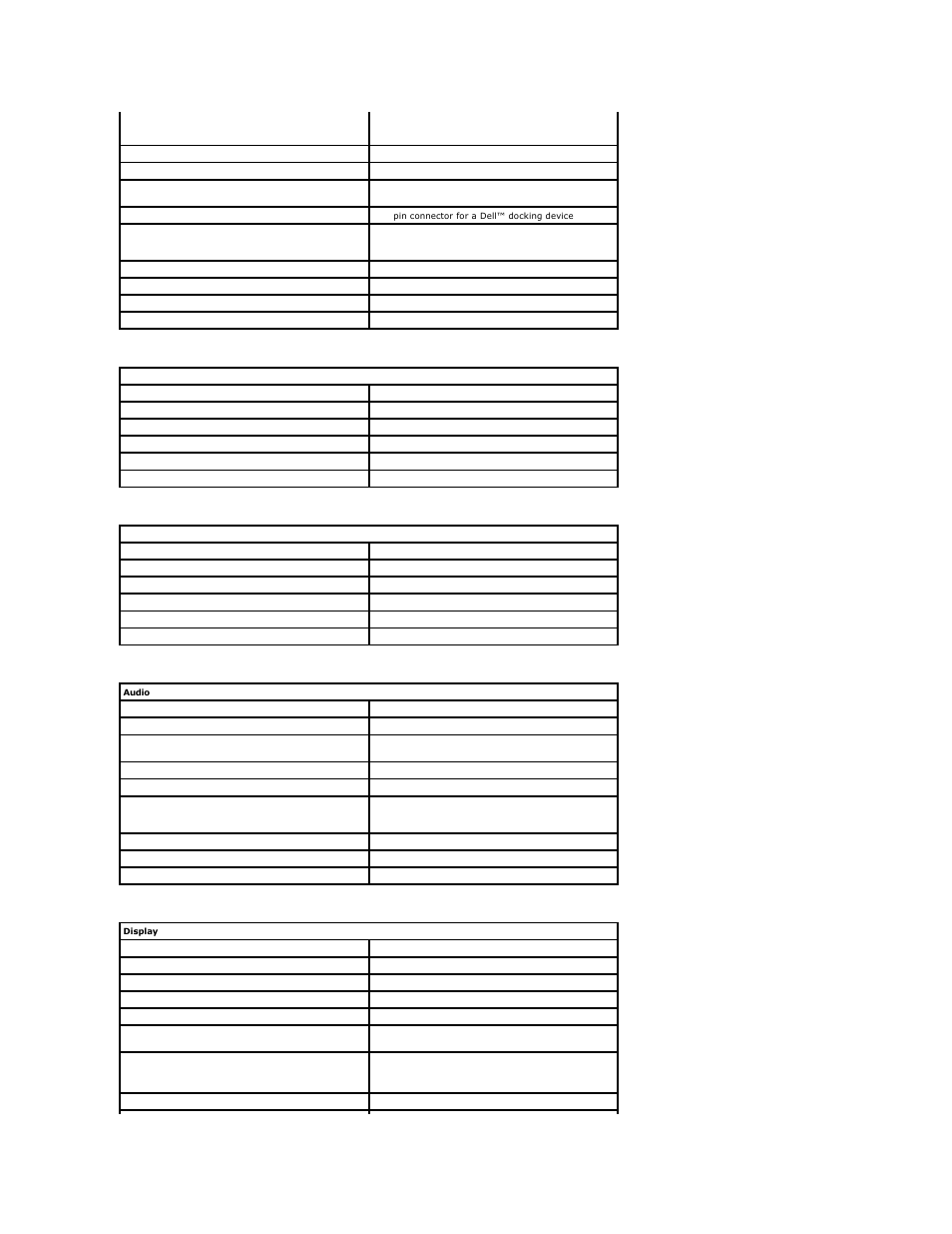 Communications, Video, Audio | Display | Dell Latitude C840 User Manual | Page 112 / 119