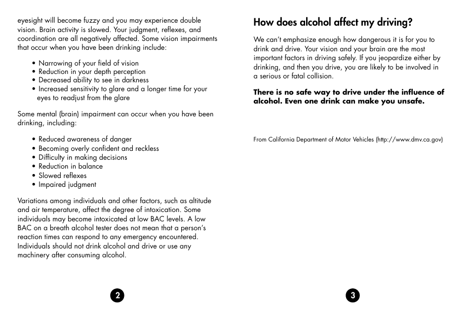 How does alcohol affect my driving | BACtrack S30 User Manual | Page 3 / 11