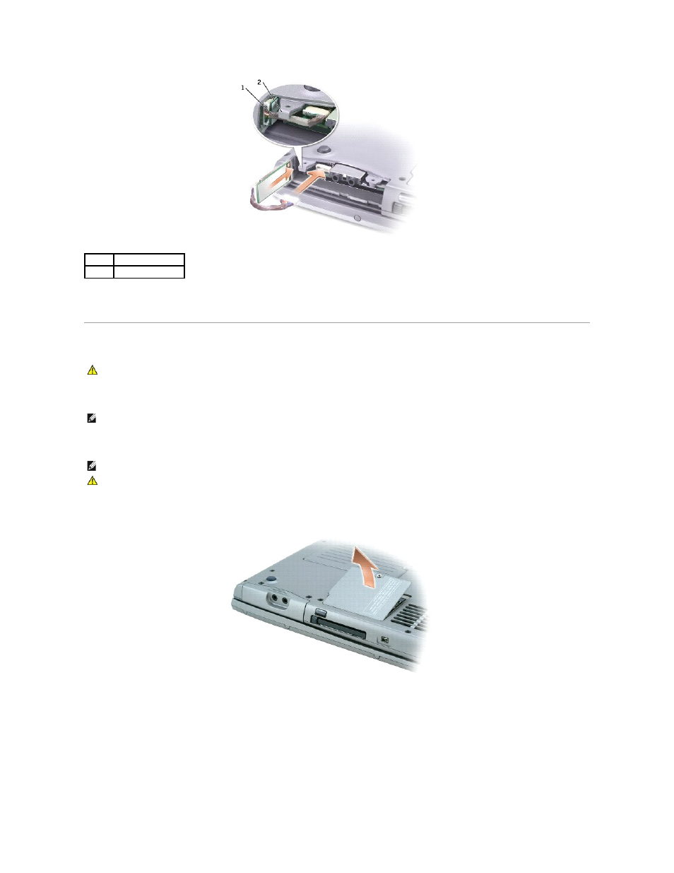 Mini pci card | Dell Latitude D510 User Manual | Page 73 / 107
