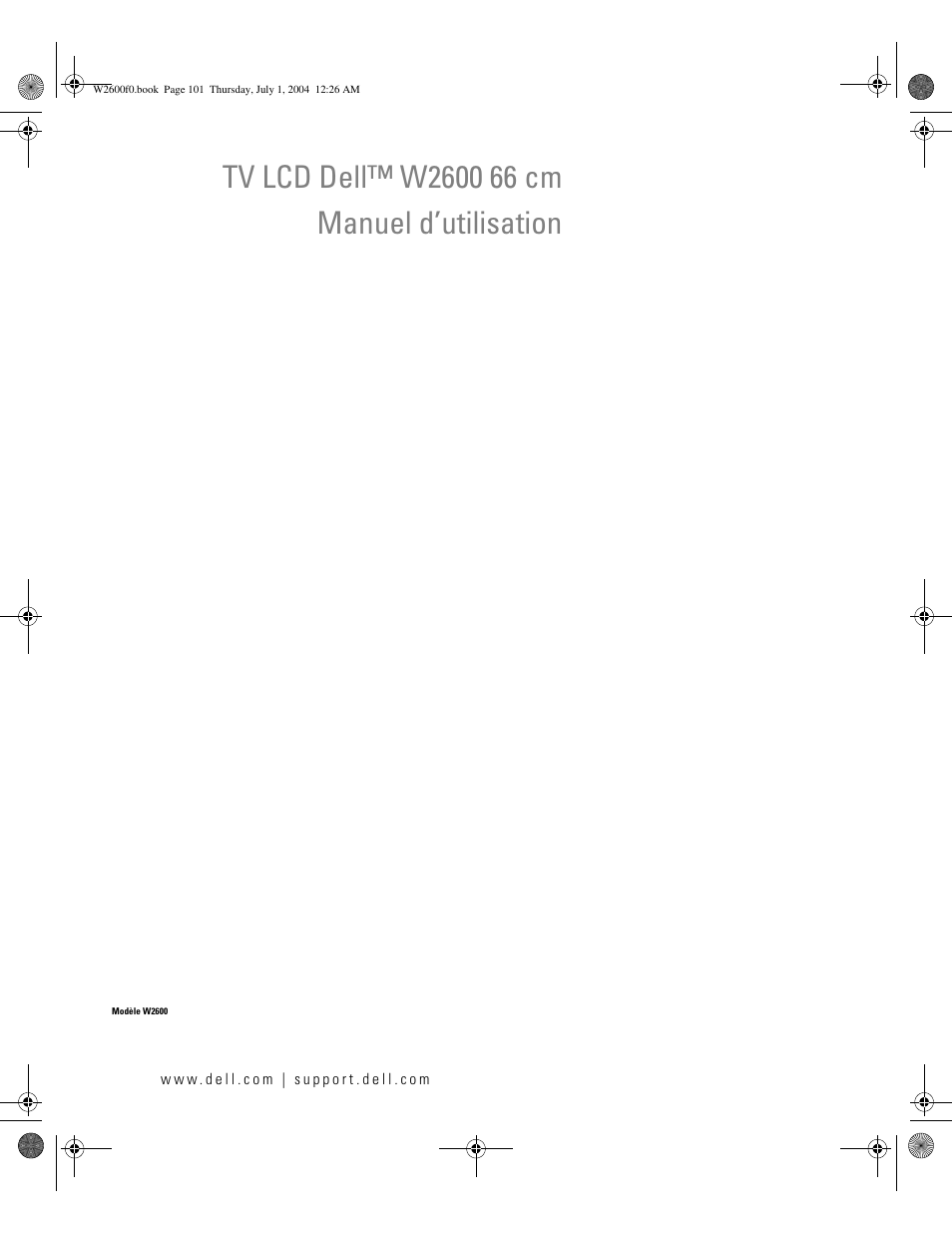Dell LCD TV W2600 User Manual | Page 100 / 149