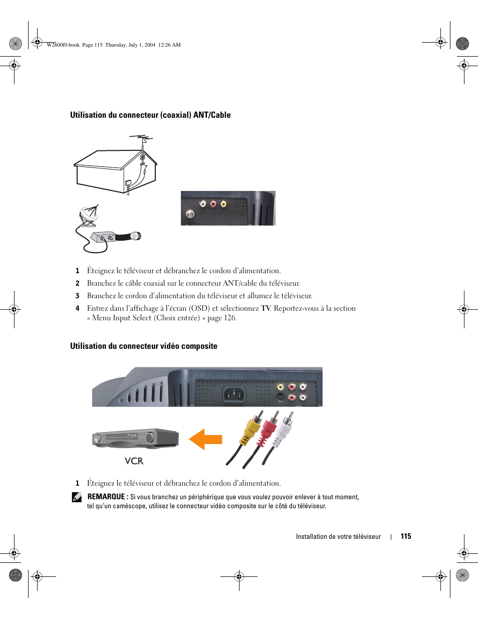 Dell LCD TV W2600 User Manual | Page 114 / 149