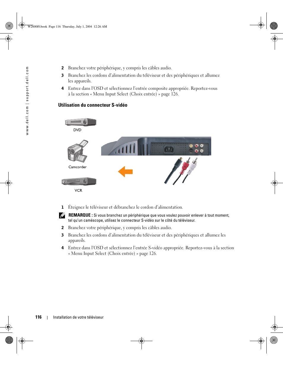 Dell LCD TV W2600 User Manual | Page 115 / 149