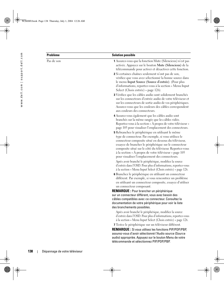 Dell LCD TV W2600 User Manual | Page 137 / 149