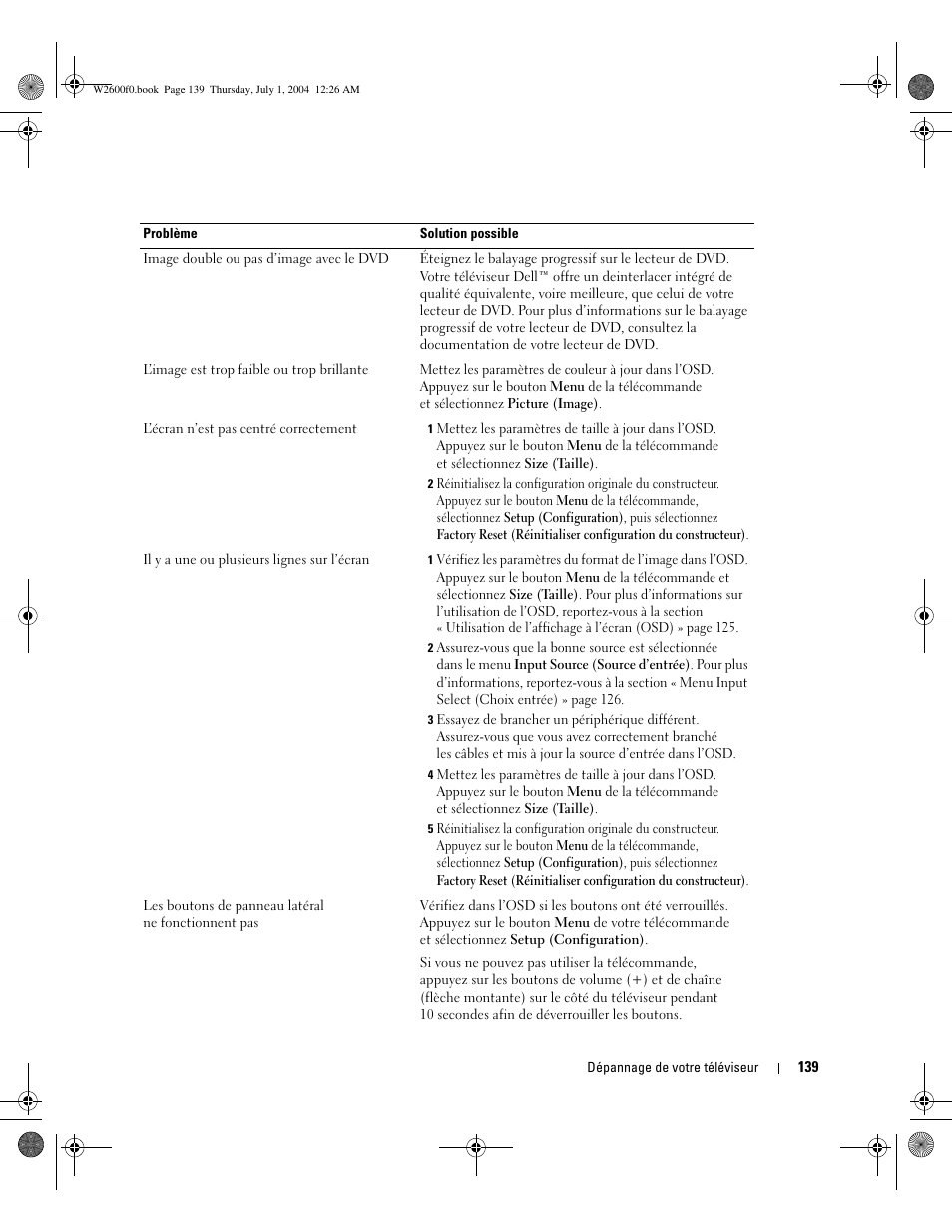 Dell LCD TV W2600 User Manual | Page 138 / 149
