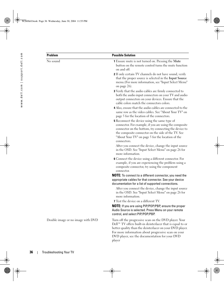 Dell LCD TV W2600 User Manual | Page 35 / 149