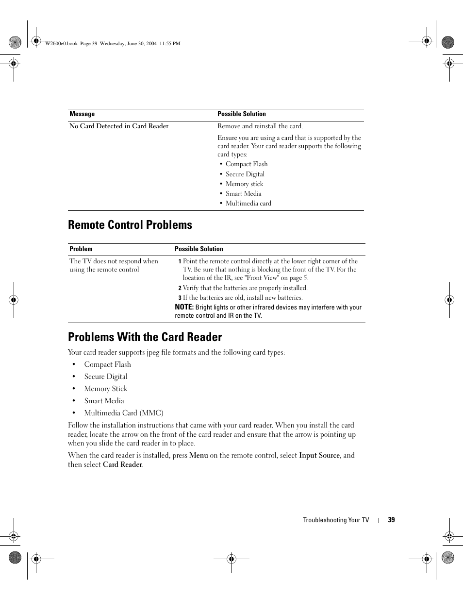 Dell LCD TV W2600 User Manual | Page 38 / 149