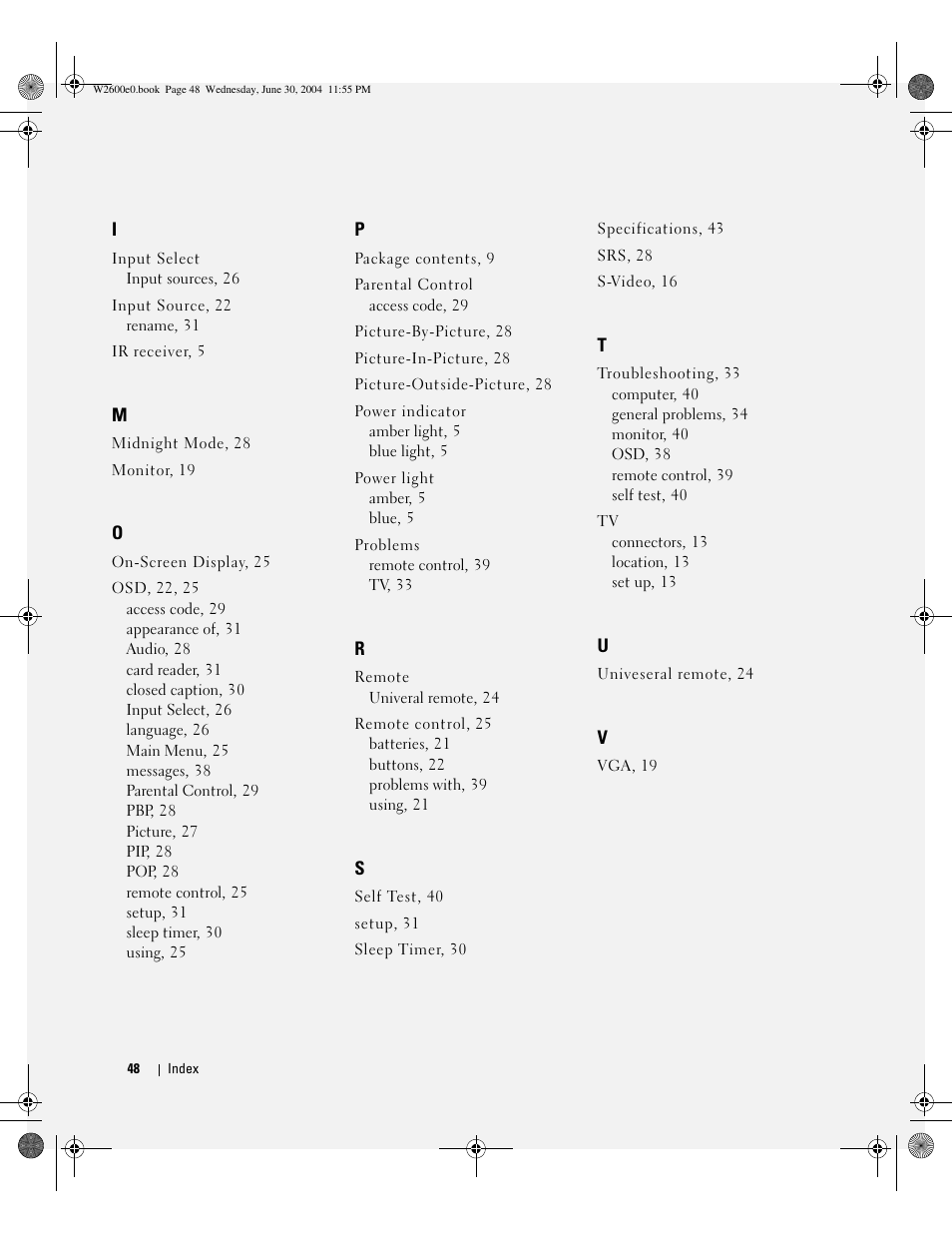 Dell LCD TV W2600 User Manual | Page 47 / 149