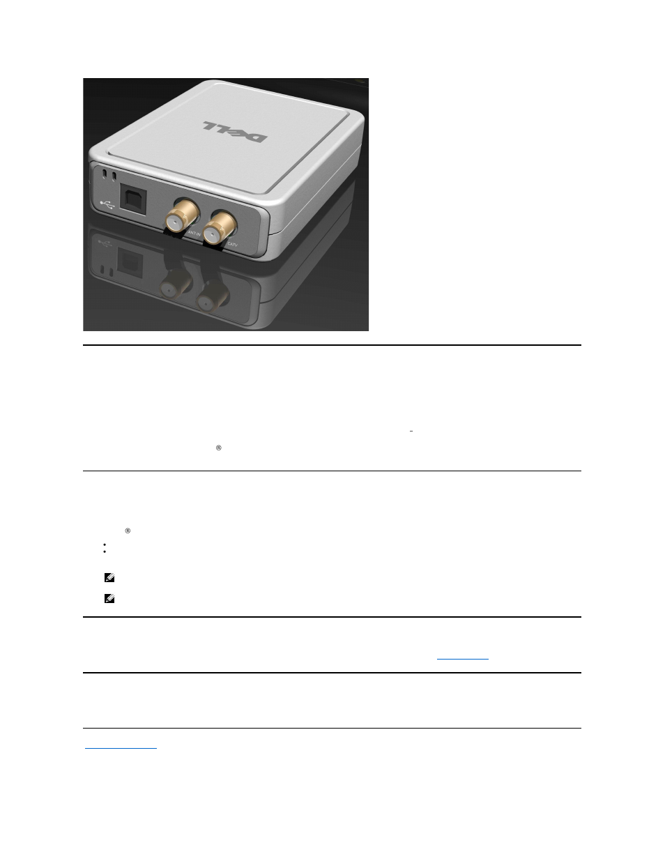 Software, Platform requirements, Getting help | Warranty information | Dell External USB NTSC/ATSC TV Tuner User Manual | Page 3 / 13