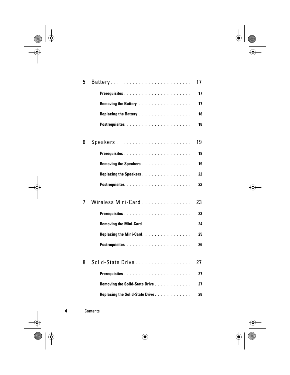 5 battery, 6 speakers, 7 wireless mini-card | 8 solid-state drive | Dell XPS 13 (L321X, Early 2012) User Manual | Page 4 / 74