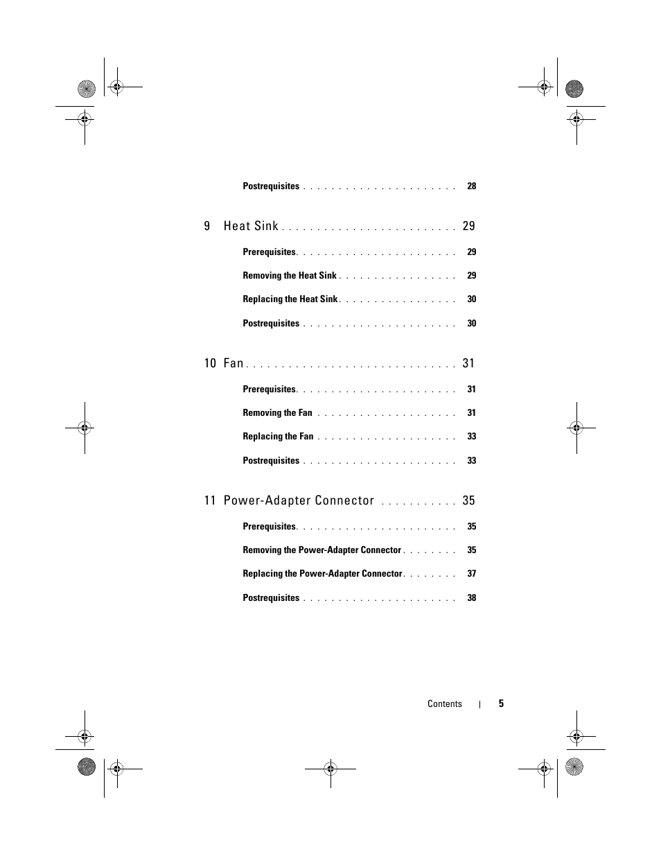 9 heat sink, 10 fan, 11 power-adapter connector | Dell XPS 13 (L321X, Early 2012) User Manual | Page 5 / 74