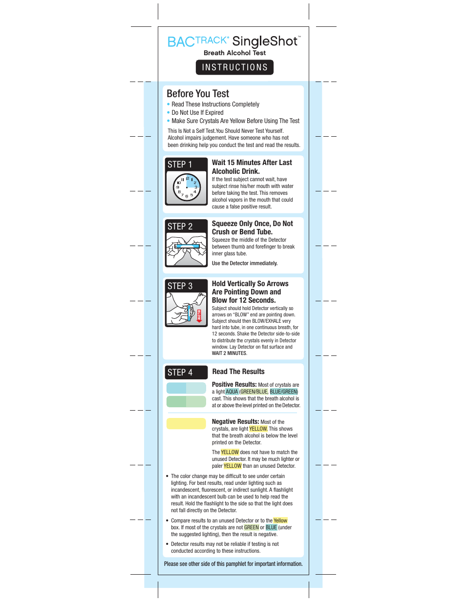 BACtrack SingleShot User Manual | 2 pages