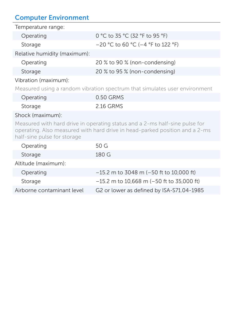 Computer environment | Dell Inspiron 14 (5439, Late 2013) User Manual | Page 6 / 6