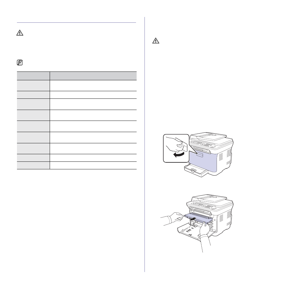 Clearing memory, Cleaning your printer, Cleaning the outside | Cleaning the inside | Dell 1235cn Color Laser Printer User Manual | Page 50 / 116