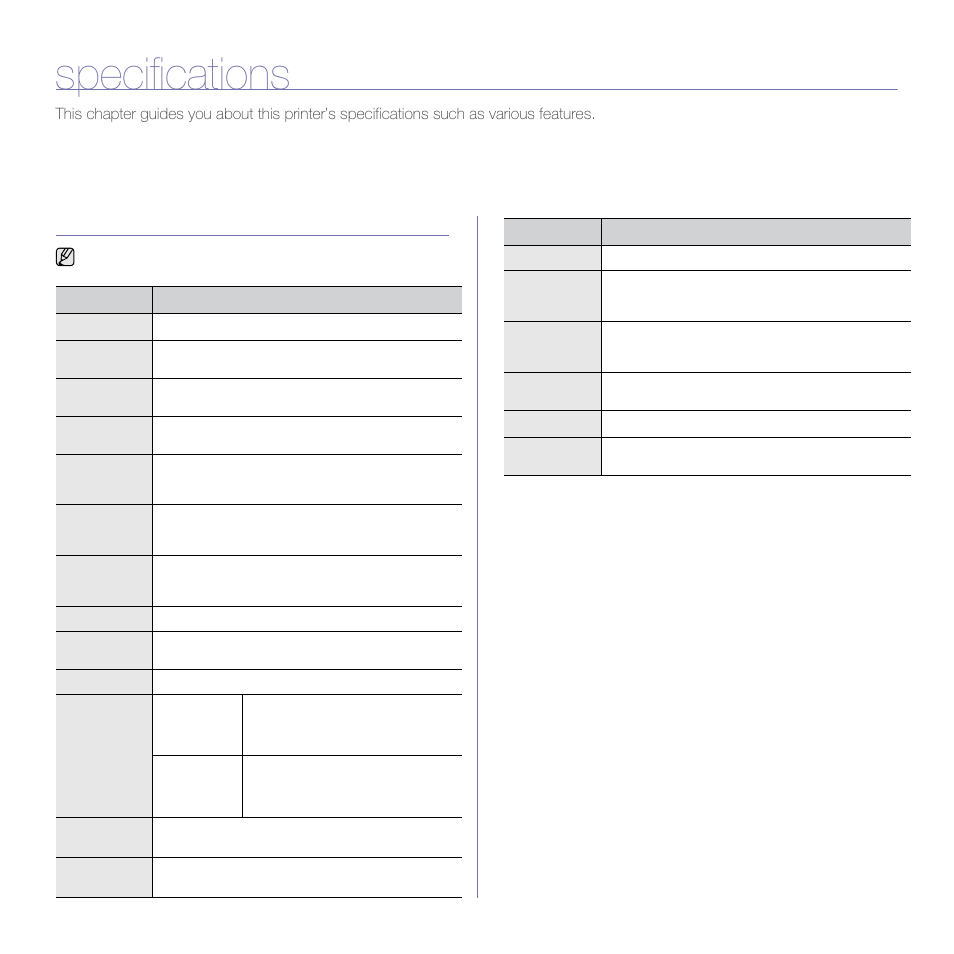 Specifications, General specifications | Dell 1235cn Color Laser Printer User Manual | Page 72 / 116