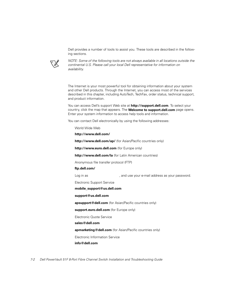 Help tools, World wide web, Help tools -2 | World wide web -2 | Dell PowerVault 51F (8P Fibre Channel Switch) User Manual | Page 120 / 156