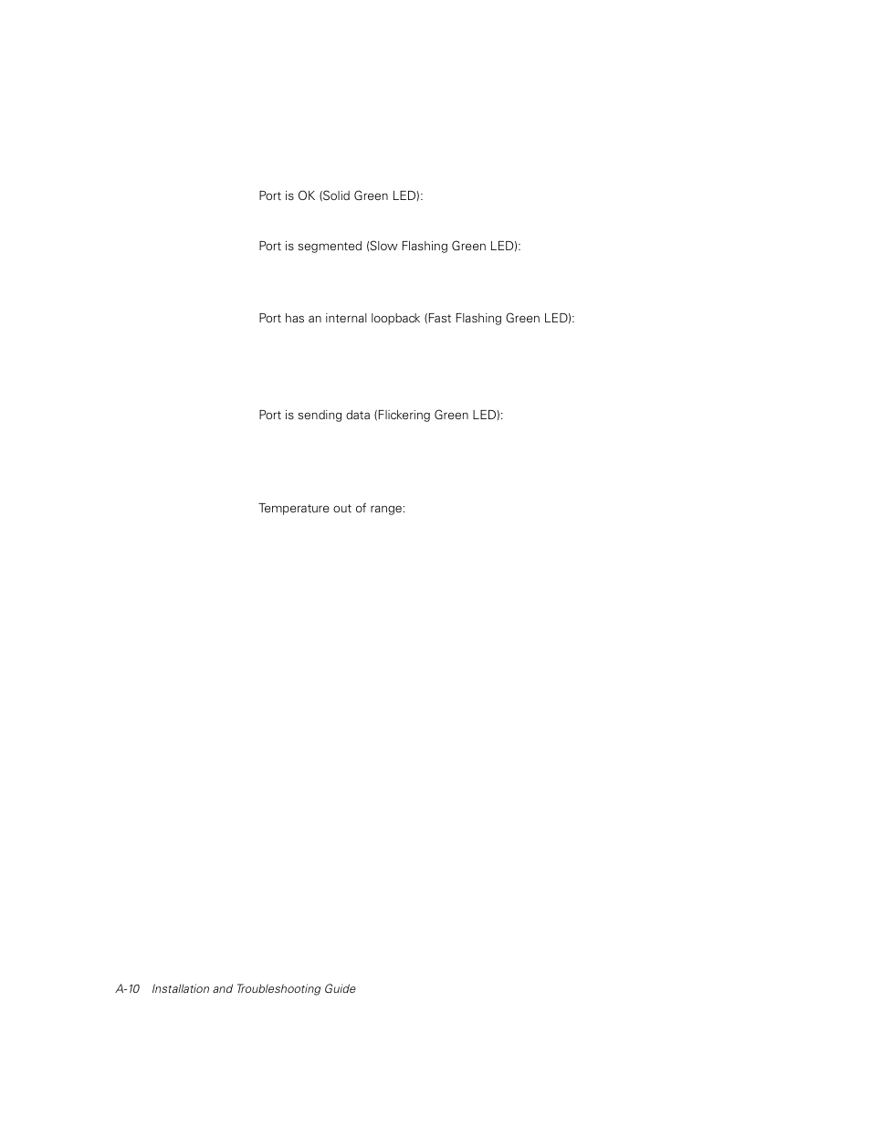 Thermometer error message | Dell PowerVault 51F (8P Fibre Channel Switch) User Manual | Page 148 / 156