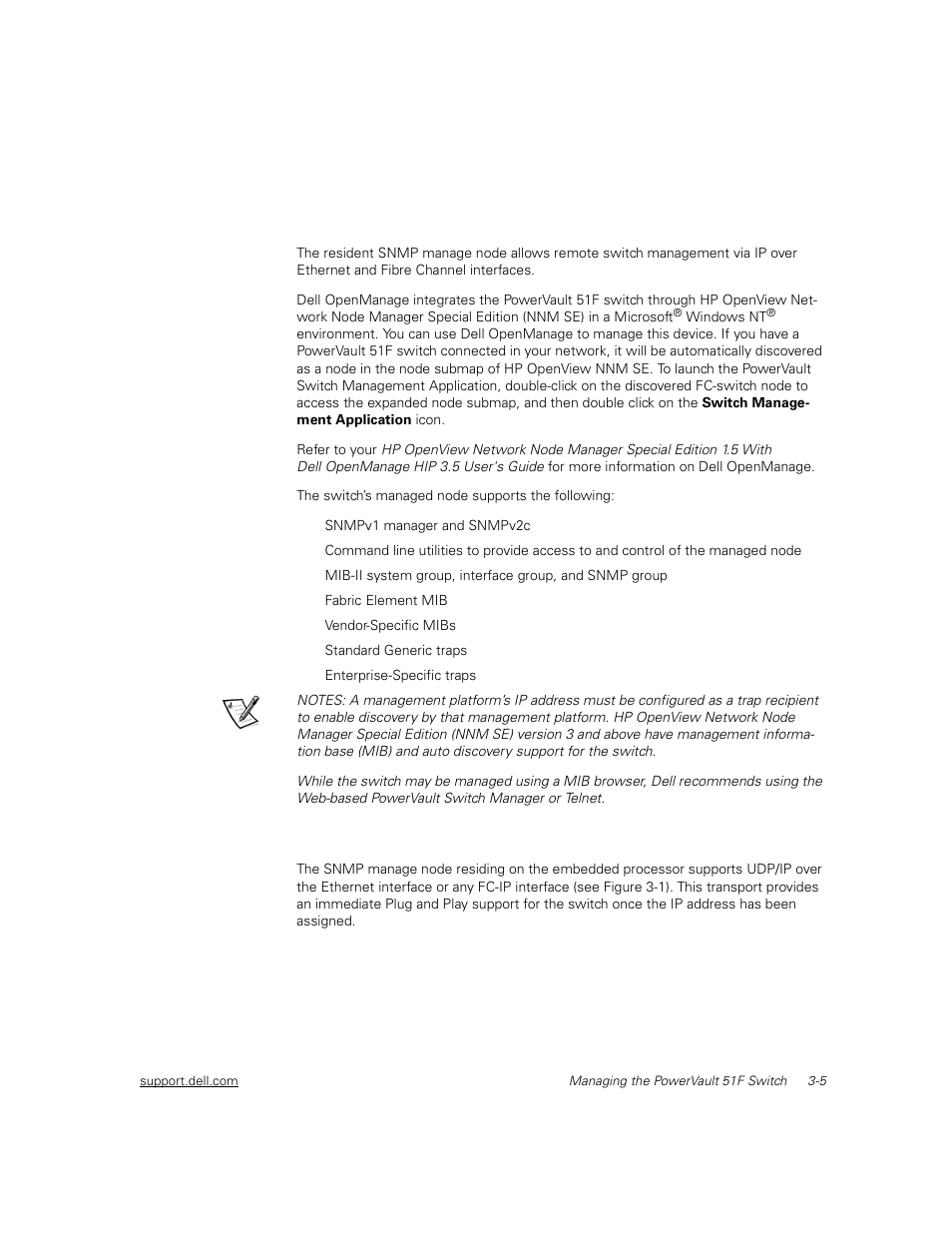 Snmp transports, Snmp transports -5 | Dell PowerVault 51F (8P Fibre Channel Switch) User Manual | Page 57 / 156