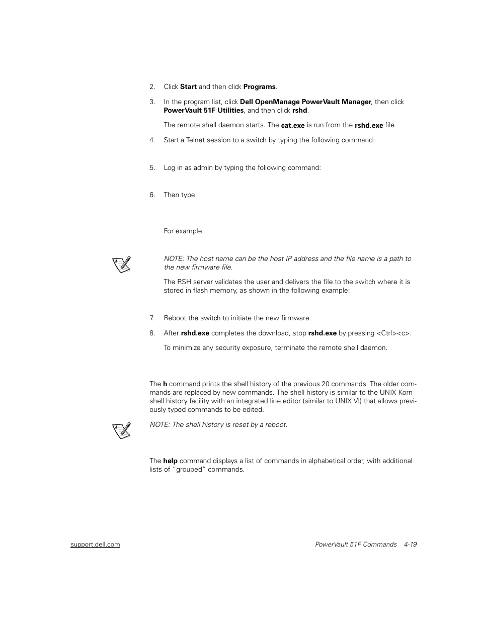 Help, H -19, Help -19 | Dell PowerVault 51F (8P Fibre Channel Switch) User Manual | Page 81 / 156