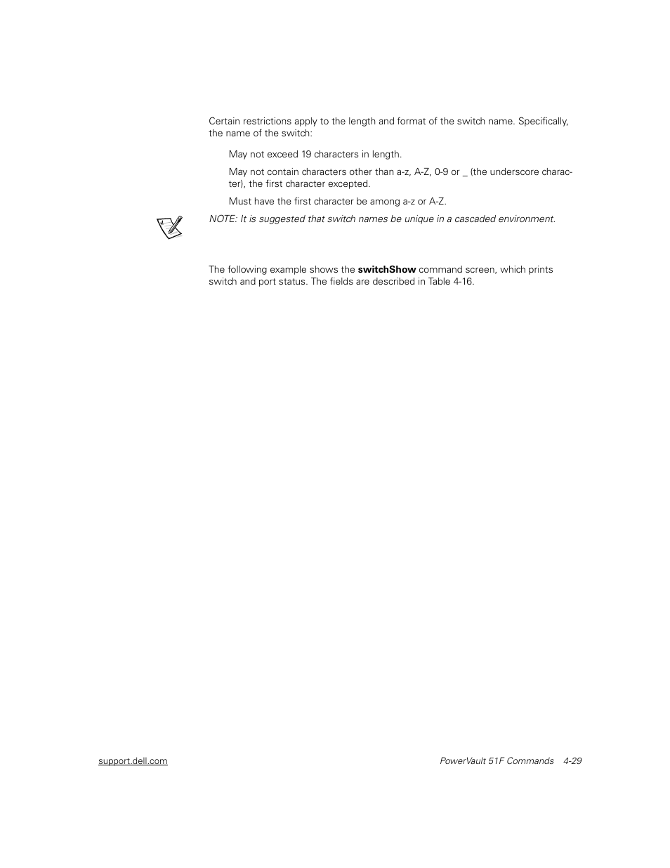 Switchshow, Switchshow -29 | Dell PowerVault 51F (8P Fibre Channel Switch) User Manual | Page 91 / 156