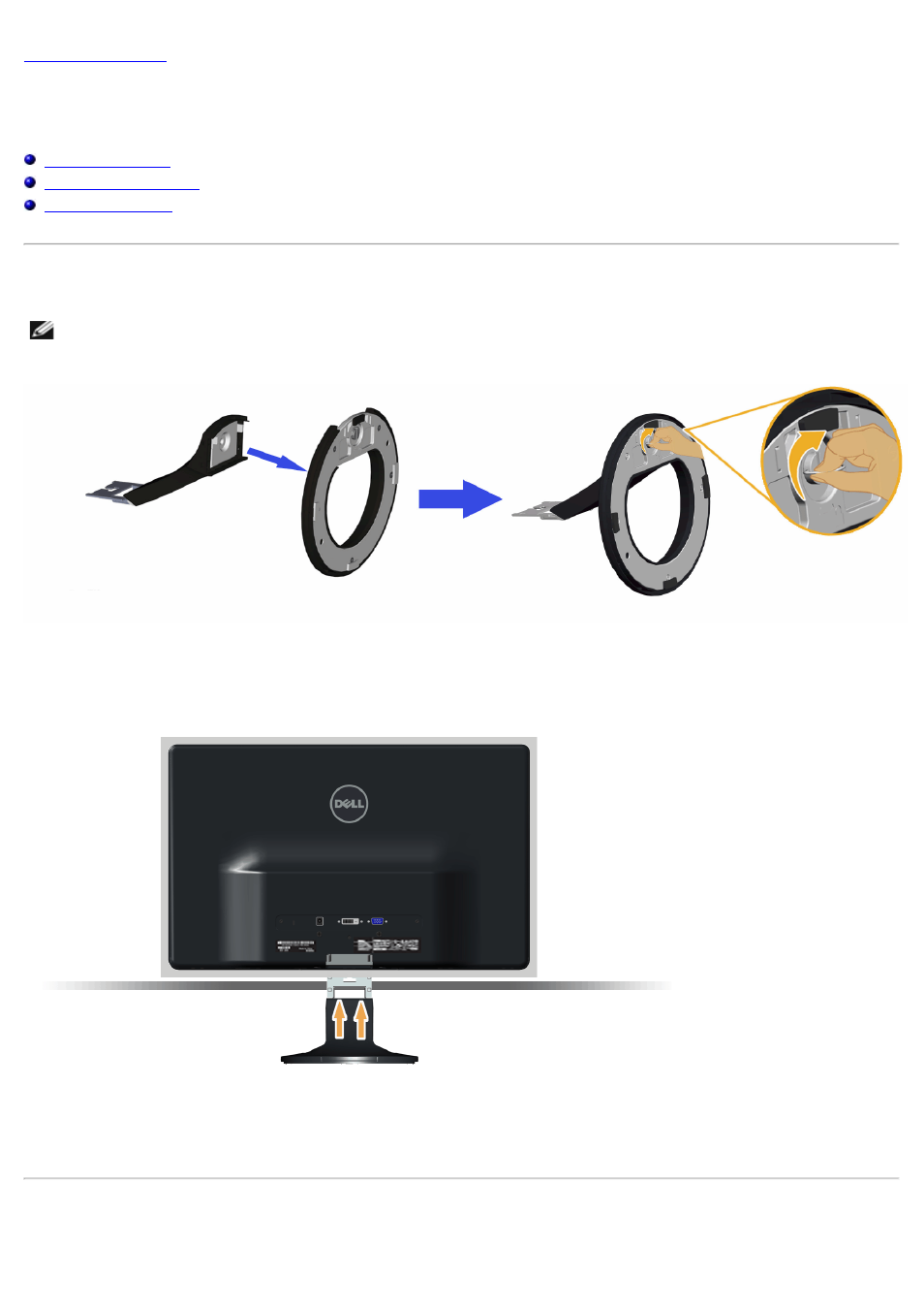 Setting up the monitor, Attaching the stand, Connecting your monitor | Dell S2230MX Monitor User Manual | Page 13 / 45