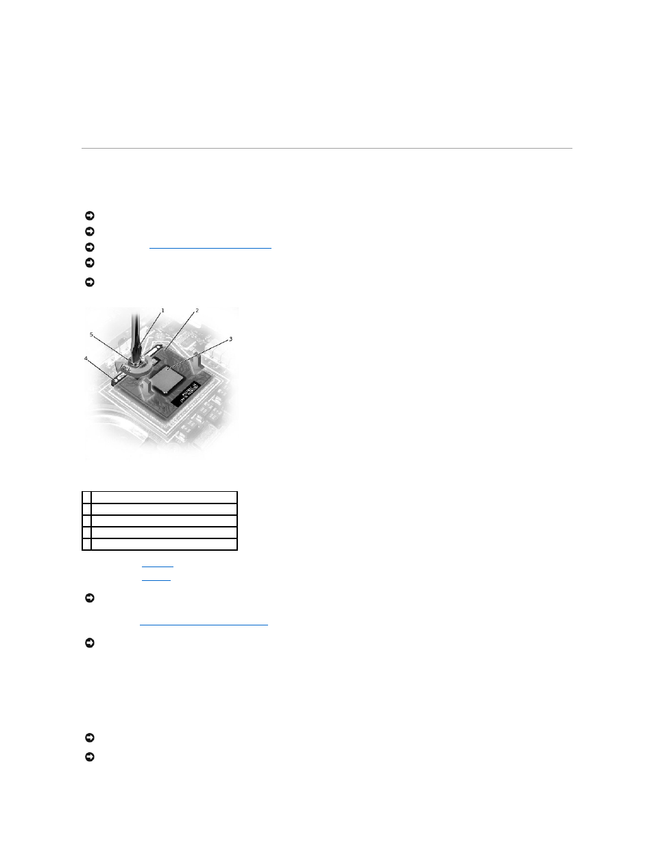 Microprocessor module, Removing the microprocessor module, Replacing the microprocessor module | Dell Inspiron 4100 User Manual | Page 34 / 71