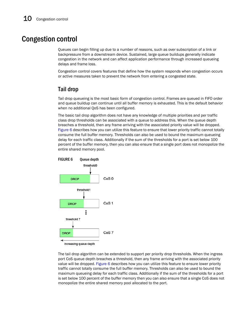 Congestion control, Tail drop, Figure 6 | Queue d | Dell POWEREDGE M1000E User Manual | Page 118 / 168