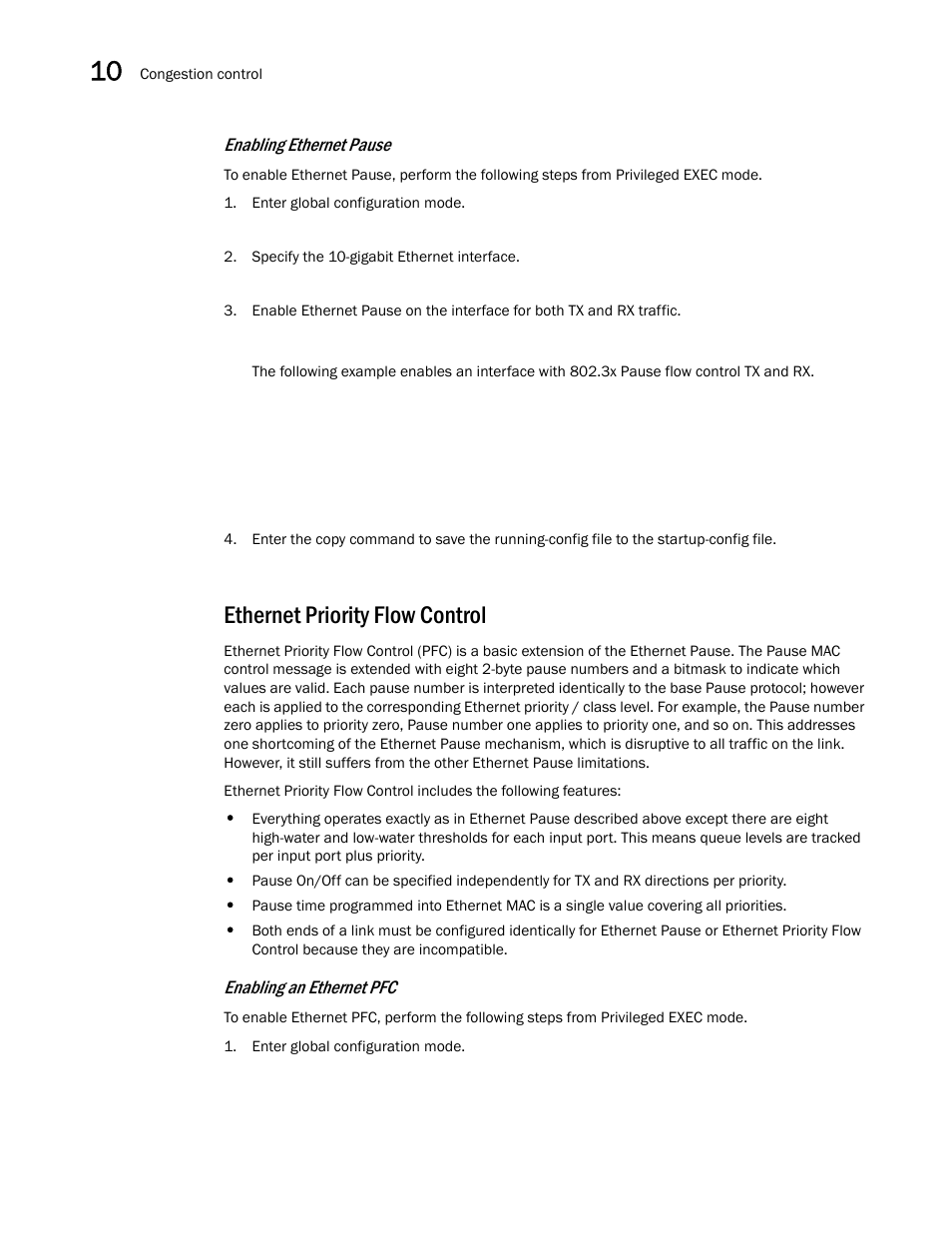 Ethernet priority flow control, Enabling ethernet pause, Enabling an ethernet pfc | Dell POWEREDGE M1000E User Manual | Page 120 / 168