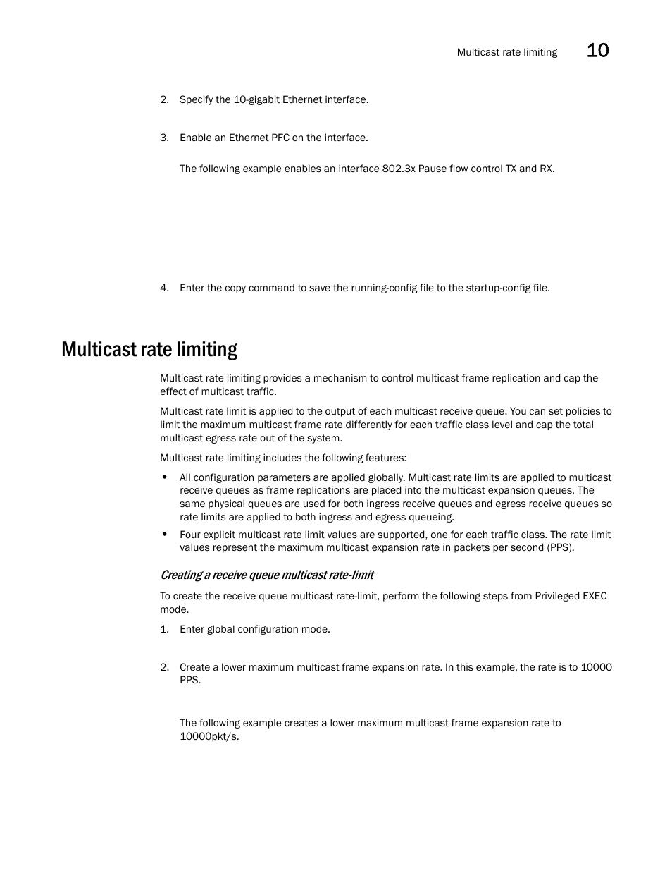 Multicast rate limiting, Creating a receive queue multicast rate-limit | Dell POWEREDGE M1000E User Manual | Page 121 / 168