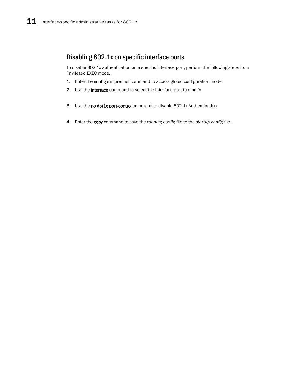 Disabling 802.1x on specific interface ports | Dell POWEREDGE M1000E User Manual | Page 132 / 168