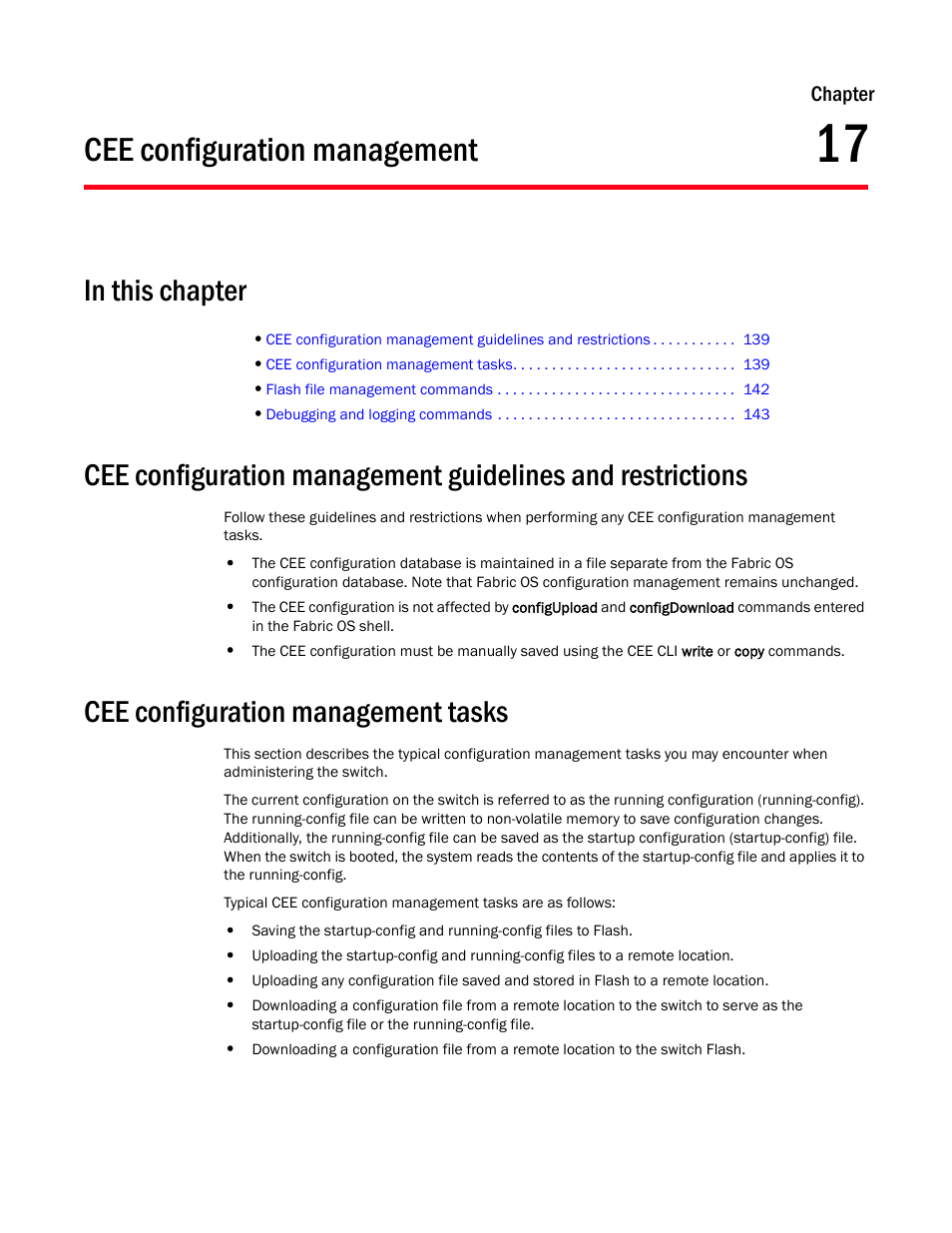 Cee configuration management, In this chapter, Cee configuration management tasks | Chapter 17, Chapter 17, “cee configuration management | Dell POWEREDGE M1000E User Manual | Page 157 / 168