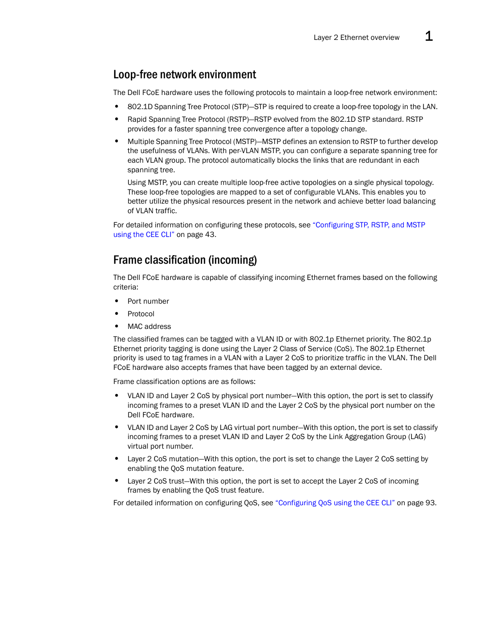 Loop-free network environment, Frame classification (incoming) | Dell POWEREDGE M1000E User Manual | Page 23 / 168