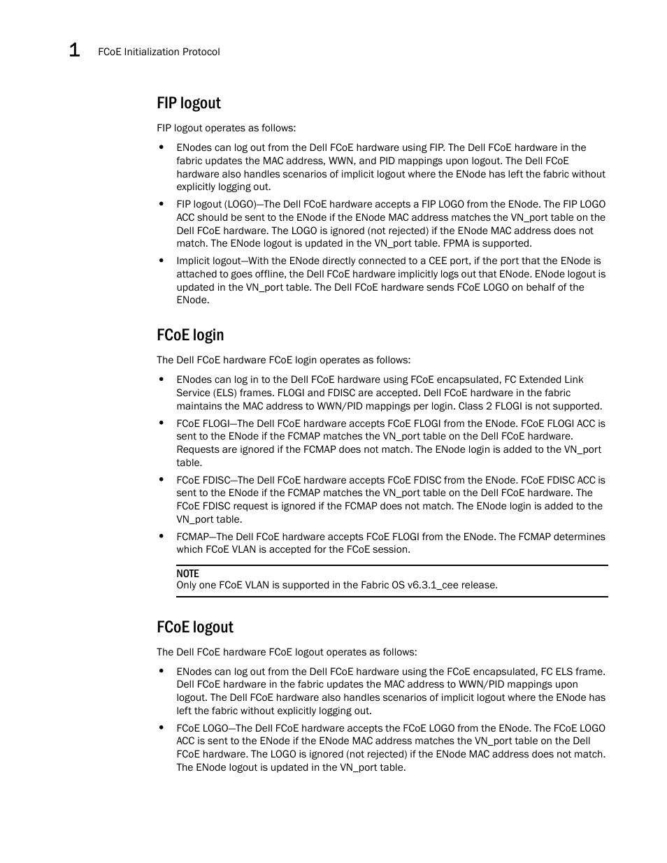 Fip logout, Fcoe login, Fcoe logout | Dell POWEREDGE M1000E User Manual | Page 28 / 168