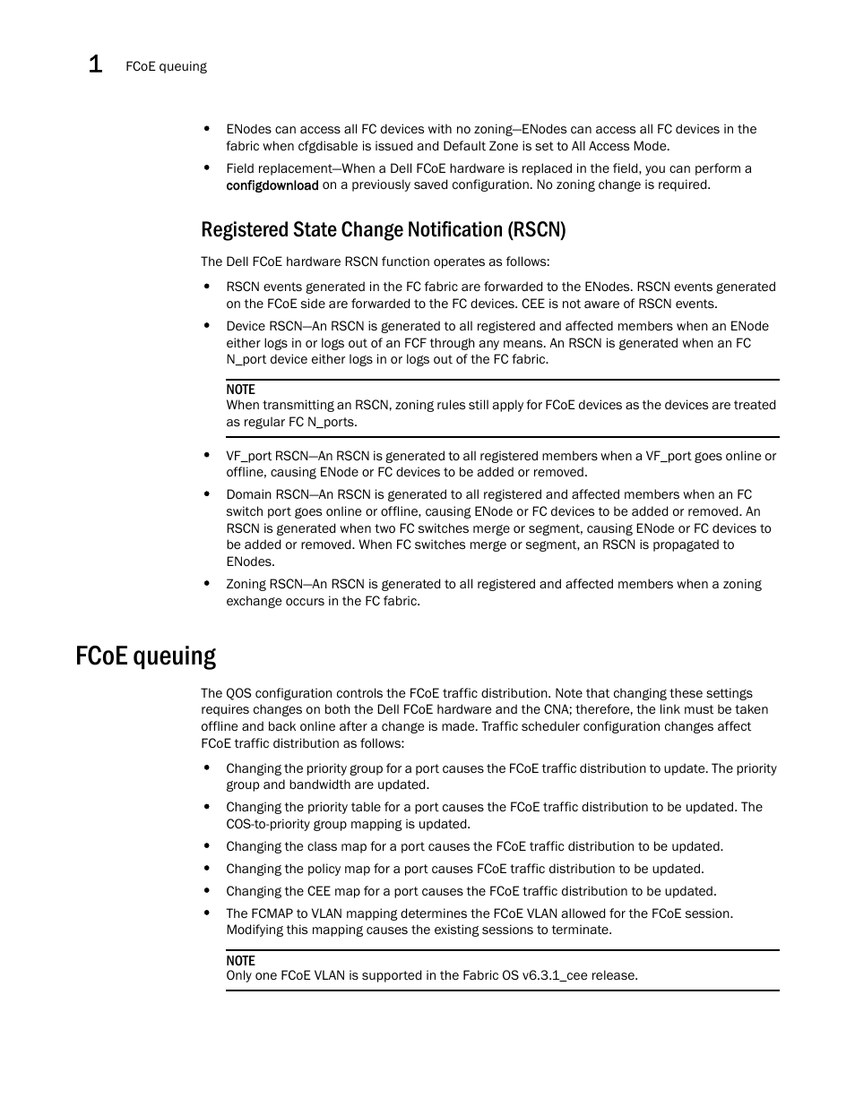 Registered state change notification (rscn), Fcoe queuing | Dell POWEREDGE M1000E User Manual | Page 30 / 168