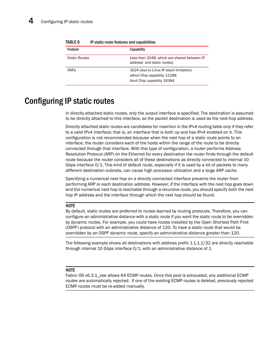 Configuring ip static routes | Dell POWEREDGE M1000E User Manual | Page 46 / 168