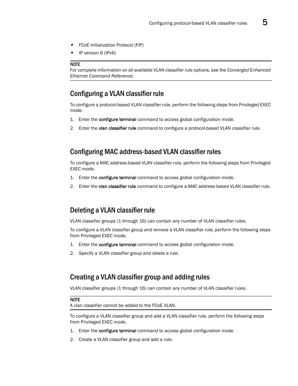 Configuring a vlan classifier rule, Deleting a vlan classifier rule, Creating a vlan classifier group and adding rules | Dell POWEREDGE M1000E User Manual | Page 57 / 168