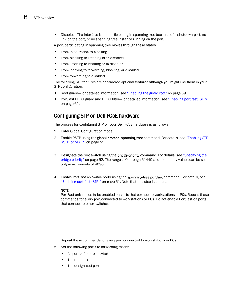 Configuring stp on dell fcoe hardware | Dell POWEREDGE M1000E User Manual | Page 62 / 168