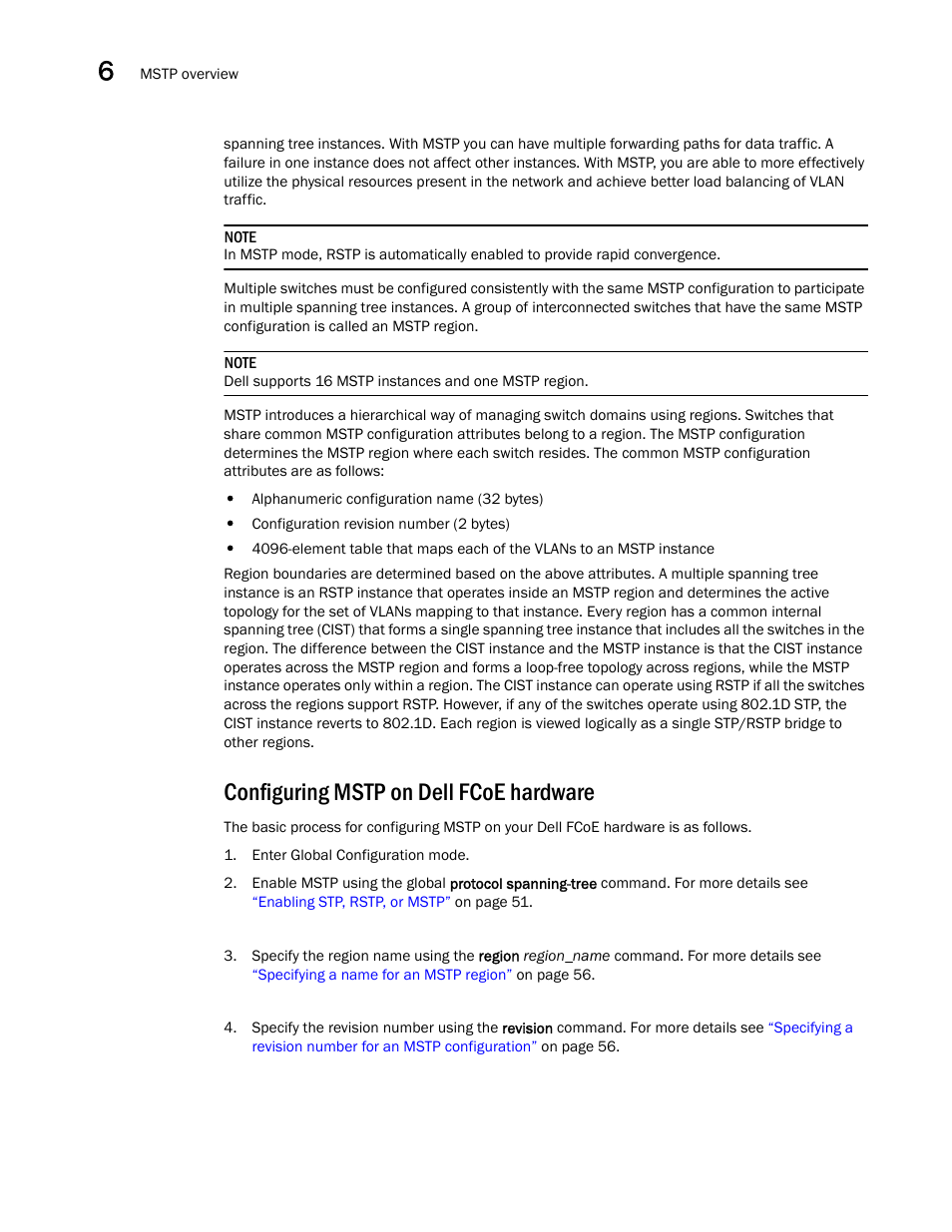 Configuring mstp on dell fcoe hardware | Dell POWEREDGE M1000E User Manual | Page 66 / 168