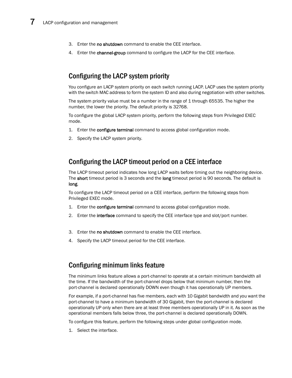 Configuring the lacp system priority, Configuring minimum links feature | Dell POWEREDGE M1000E User Manual | Page 88 / 168