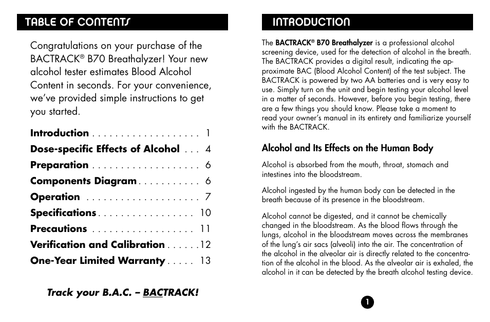 BACtrack b70 User Manual | Page 2 / 11