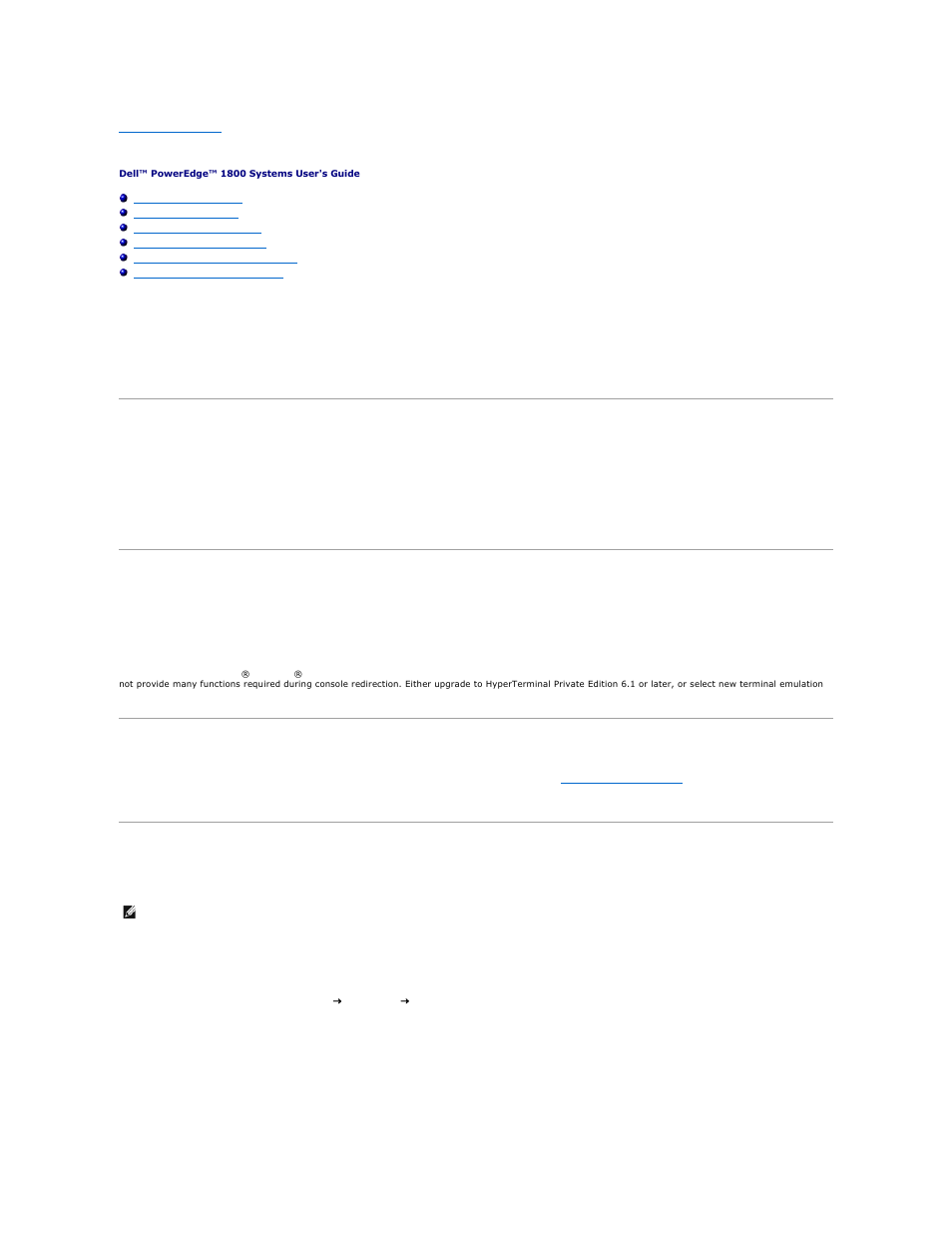 Using console redirection, Hardware requirements, Software requirements | Configuring the host system, Configuring the client system, Configuring the serial port | Dell PowerEdge 1800 User Manual | Page 5 / 29