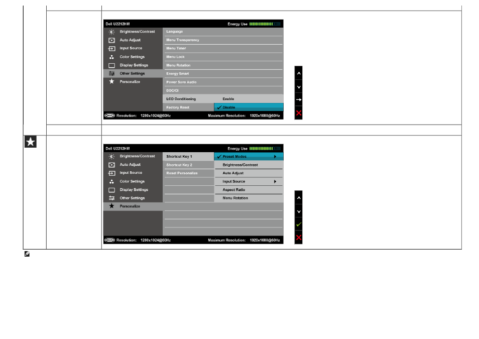 Osd warning messages | Dell U2212HM Monitor User Manual | Page 34 / 48