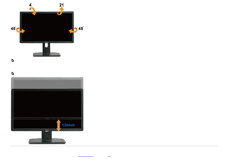 Rotating the monitor | Dell U2212HM Monitor User Manual | Page 38 / 48