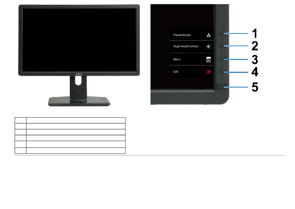 Back view | Dell U2212HM Monitor User Manual | Page 7 / 48