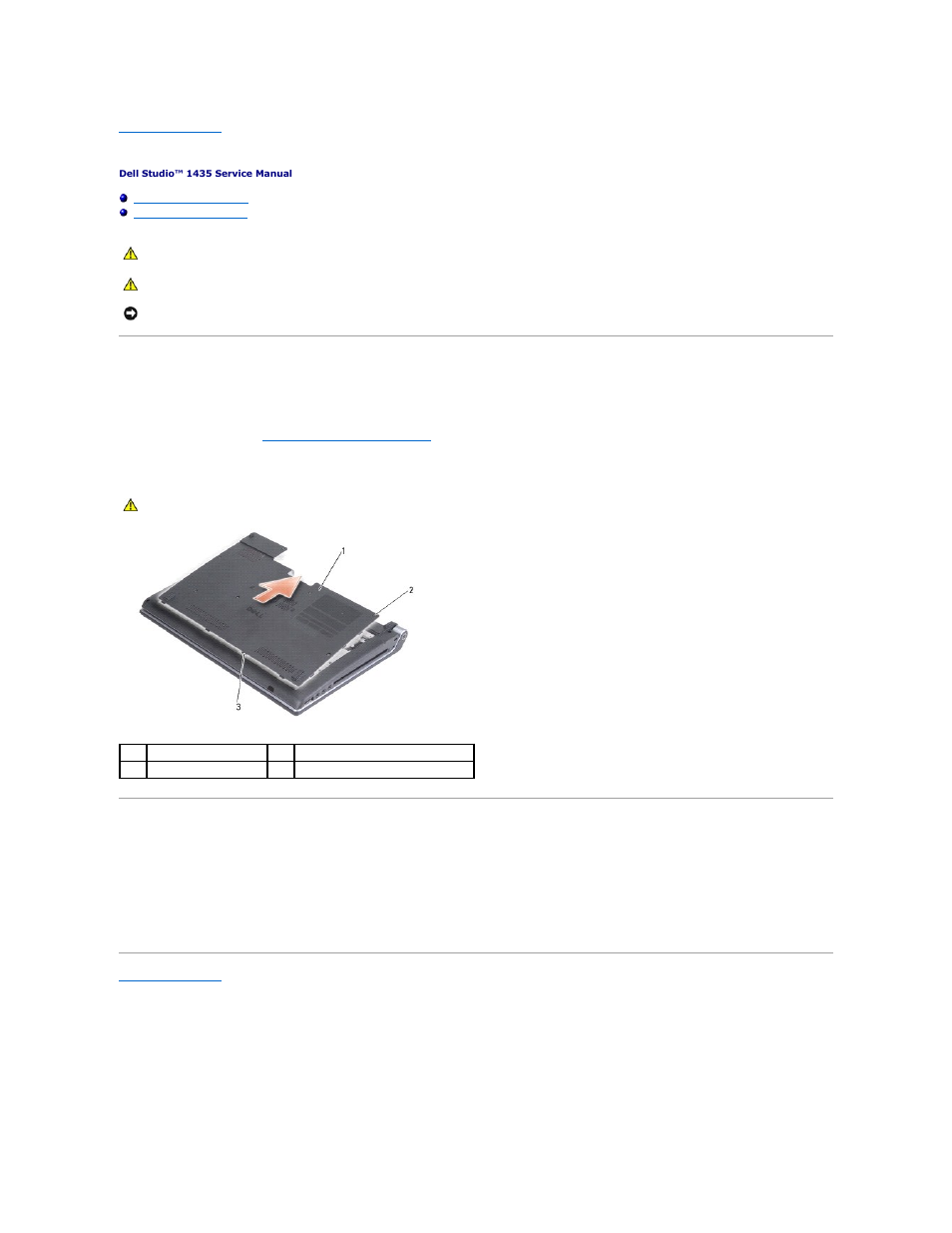 Base cover, Removing the base cover, Replacing the base cover | Dell Studio 1435 (Late 2008) User Manual | Page 3 / 41