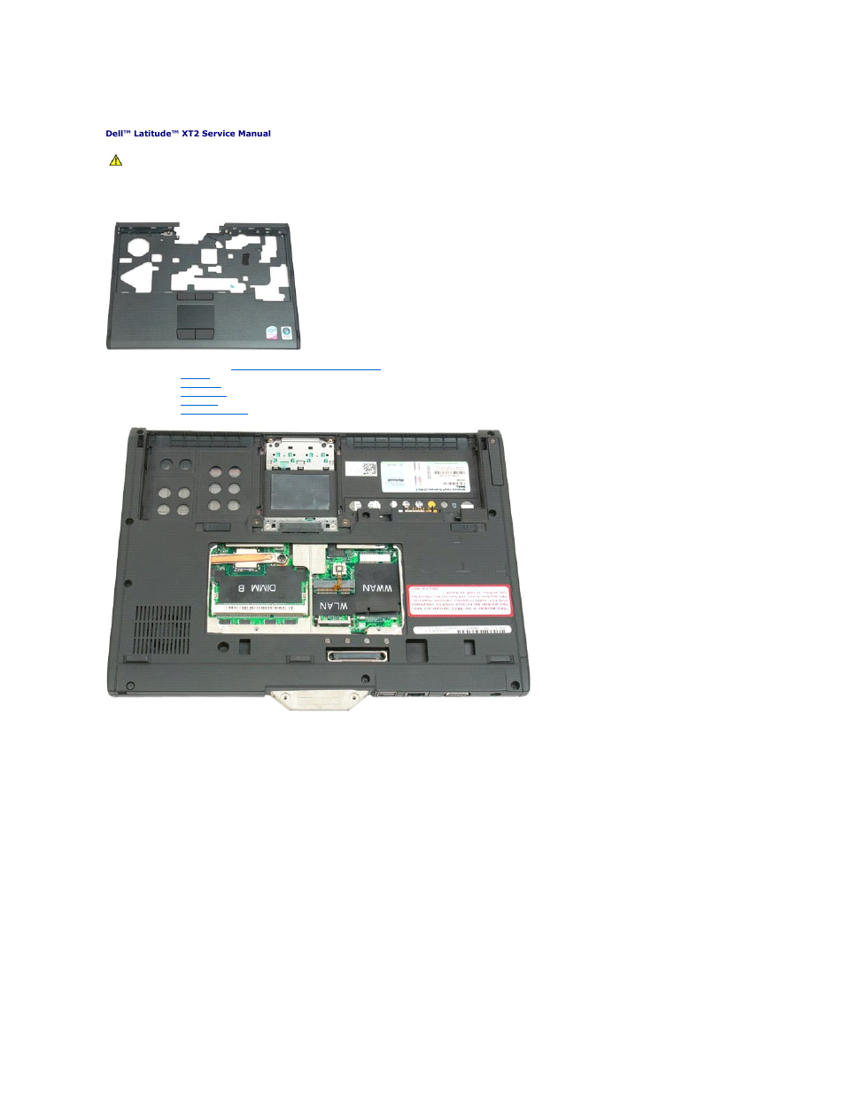 Palm rest, Removing the palm rest | Dell Latitude XT2 (Early 2009) User Manual | Page 68 / 85