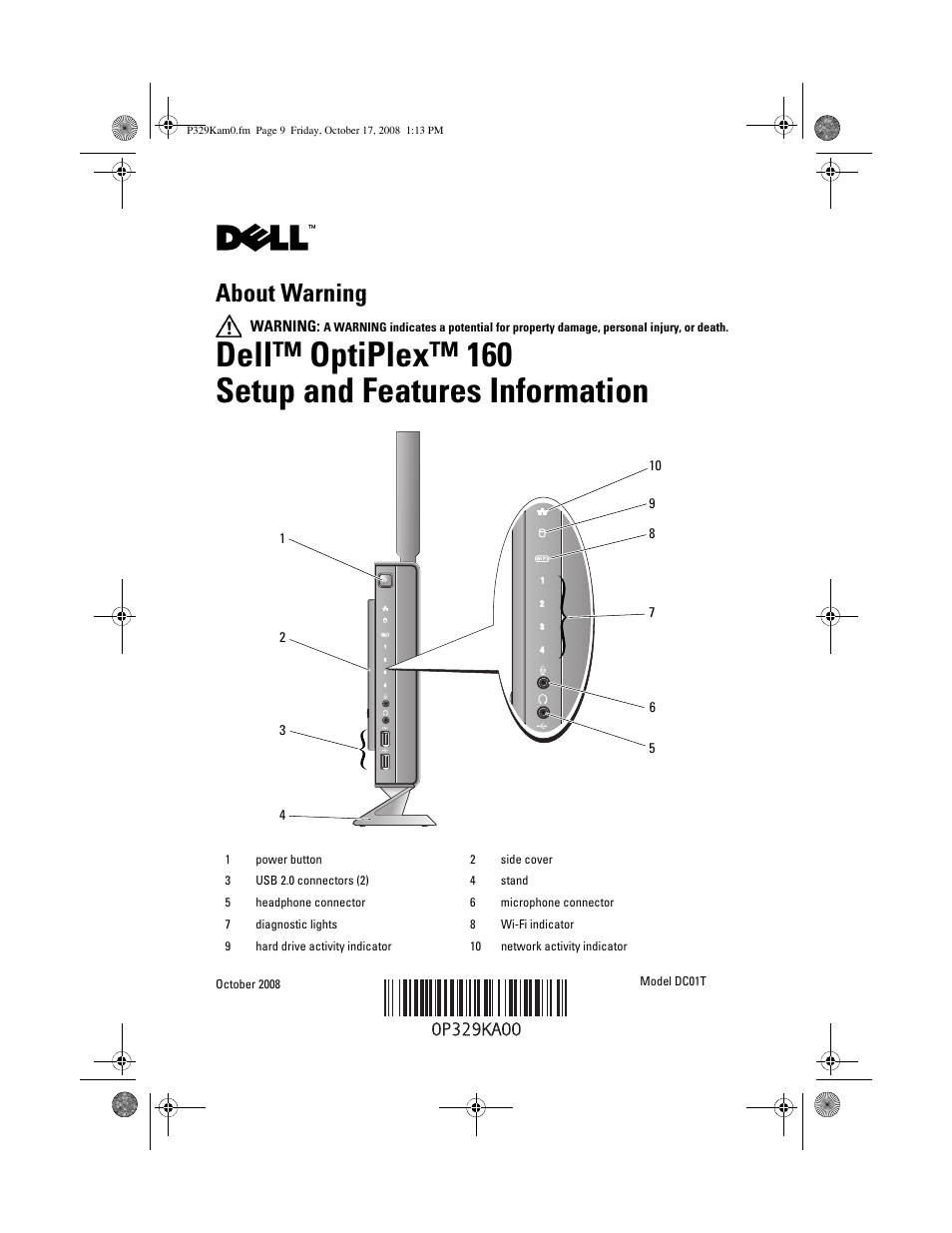 Dell OptiPlex 160 (Late 2008) User Manual | 8 pages